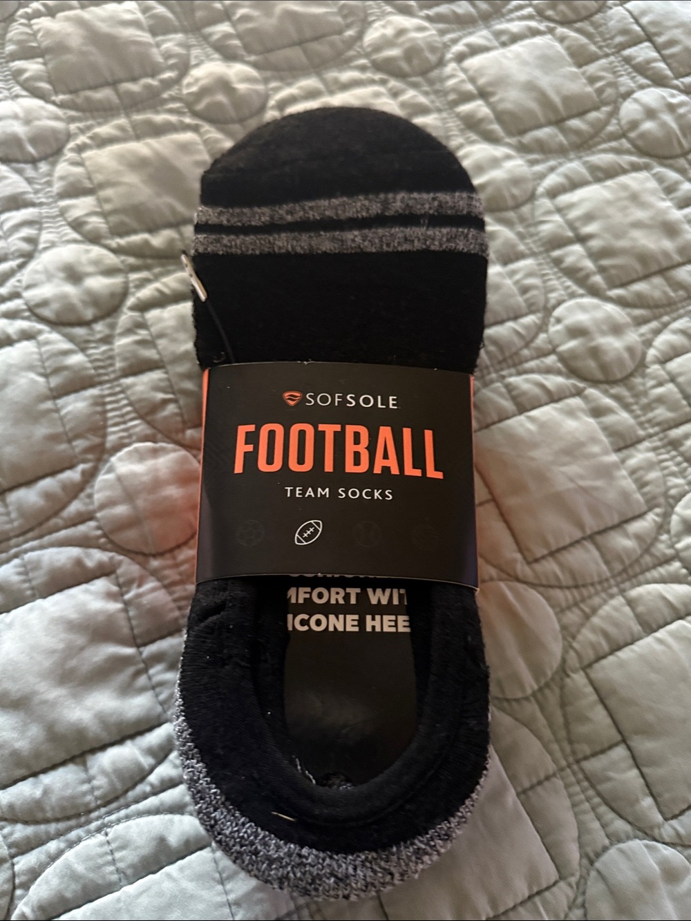 Men's Black No-Show Football Team Athletic Socks